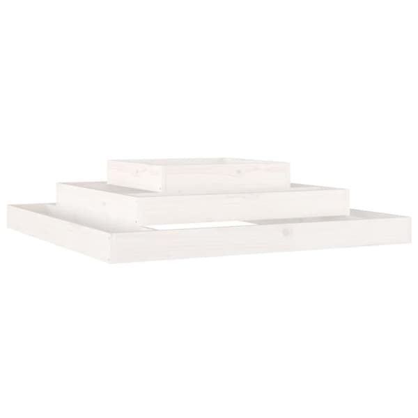 vidaXL Plantekasse hvit 110x110x27 cm heltre furu