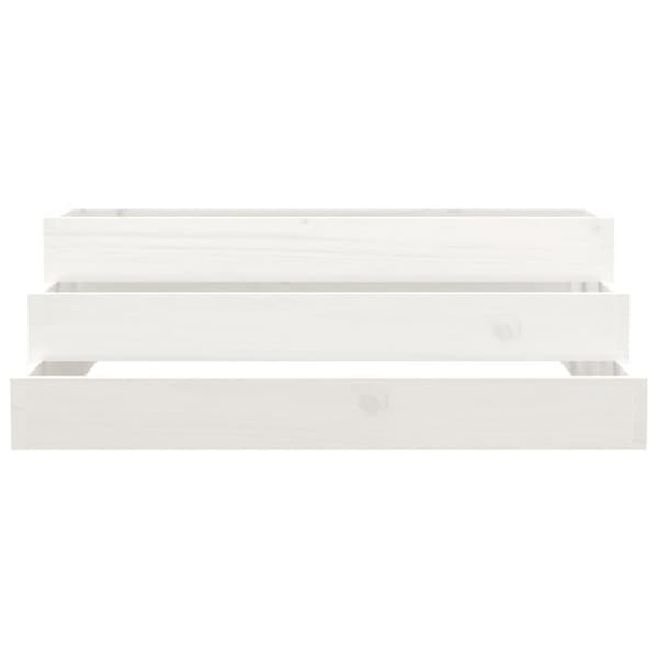 vidaXL Plantekasse hvit 80x80x27 cm heltre furu