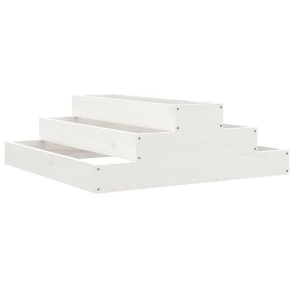 vidaXL Plantekasse hvit 80x80x27 cm heltre furu