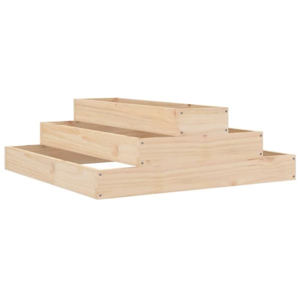vidaXL Plantekasse 80x80x27 cm heltre furu