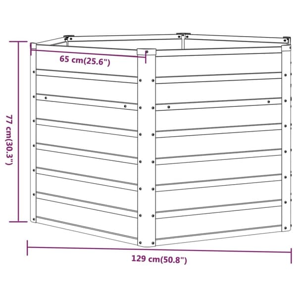 vidaXL højbed 129x129x77 cm cortenstål rustfarvet
