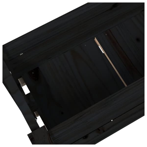 vidaXL plantekasse 77x25x66 cm massivt fyrretræ sort