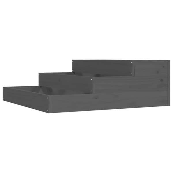vidaXL Kukkalaatikko harmaa 78x78x27 cm täysi mänty