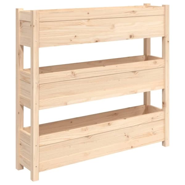 vidaXL plantekasse 112x25x104,5 cm massivt fyrretræ