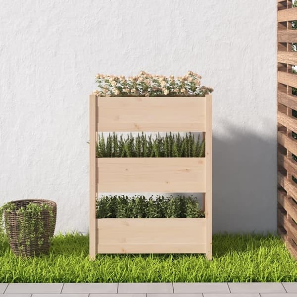 vidaXL plantekasse 77x25x104,5 cm massivt fyrretræ
