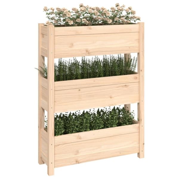 vidaXL plantekasse 77x25x104,5 cm massivt fyrretræ