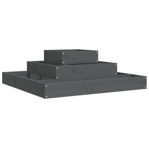 vidaXL plantekasse 80x80x27 cm massivt fyrretræ grå