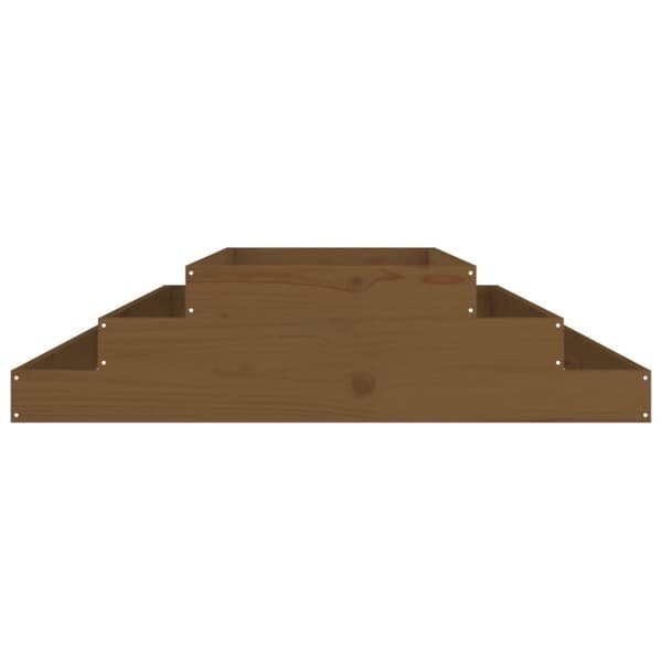 vidaXL plantekasse 110x110x27 cm massivt fyrretræ gyldenbrun