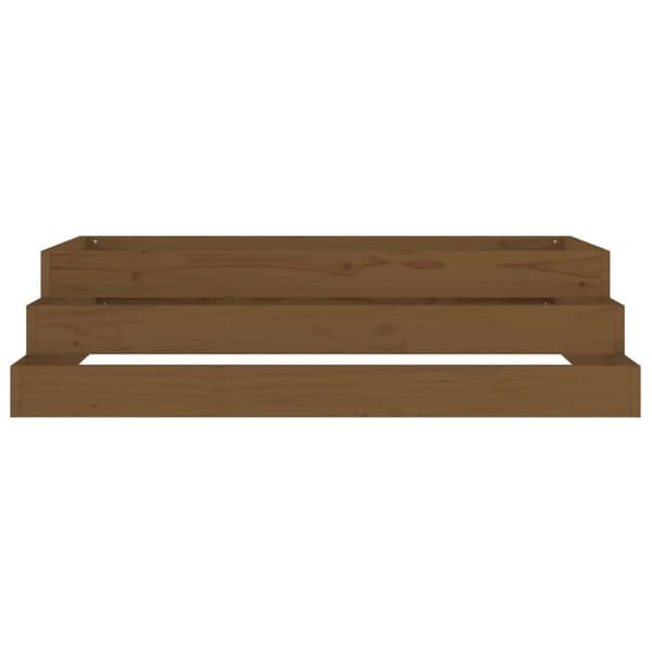 vidaXL plantekasse 110x110x27 cm massivt fyrretræ gyldenbrun