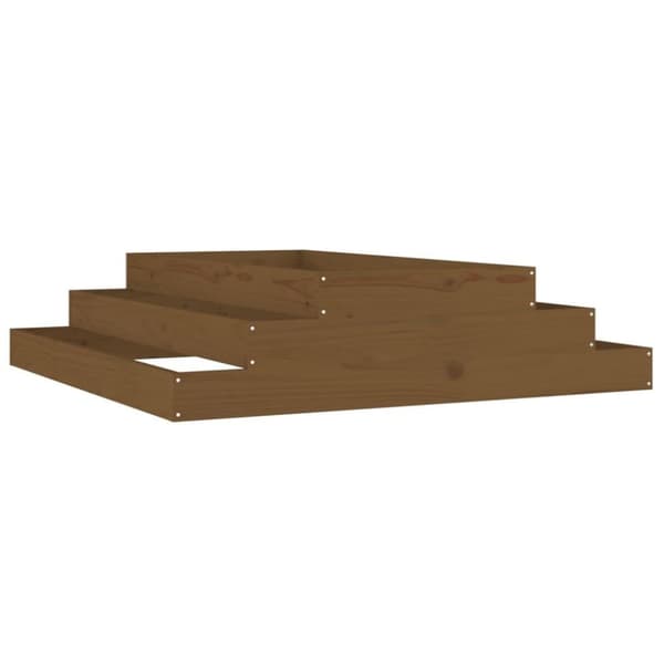 vidaXL plantekasse 110x110x27 cm massivt fyrretræ gyldenbrun