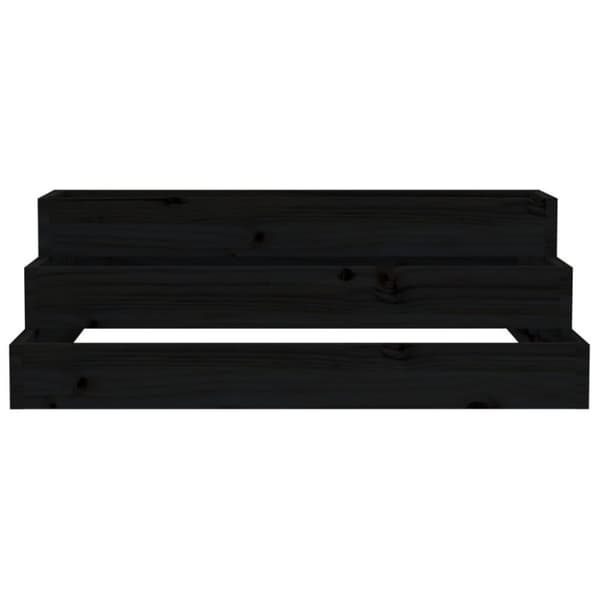 vidaXL plantekasse 80x80x27 cm massivt fyrretræ sort