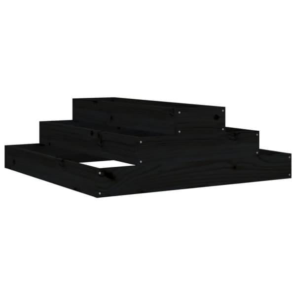 vidaXL plantekasse 80x80x27 cm massivt fyrretræ sort