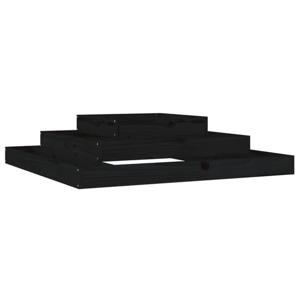 vidaXL plantekasse 110x110x27 cm massivt fyrretræ sort