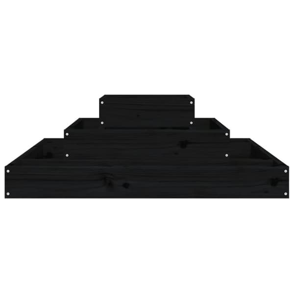 vidaXL plantekasse 80x80x27 cm massivt fyrretræ sort