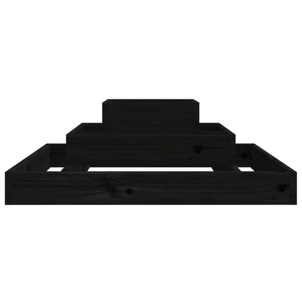 vidaXL plantekasse 80x80x27 cm massivt fyrretræ sort