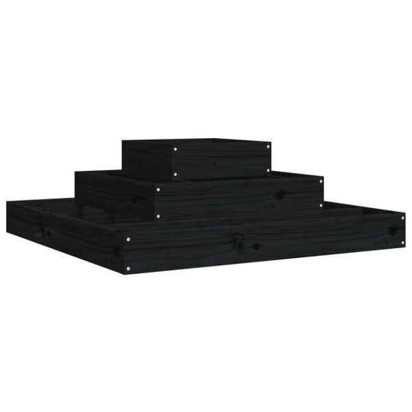 vidaXL plantekasse 80x80x27 cm massivt fyrretræ sort