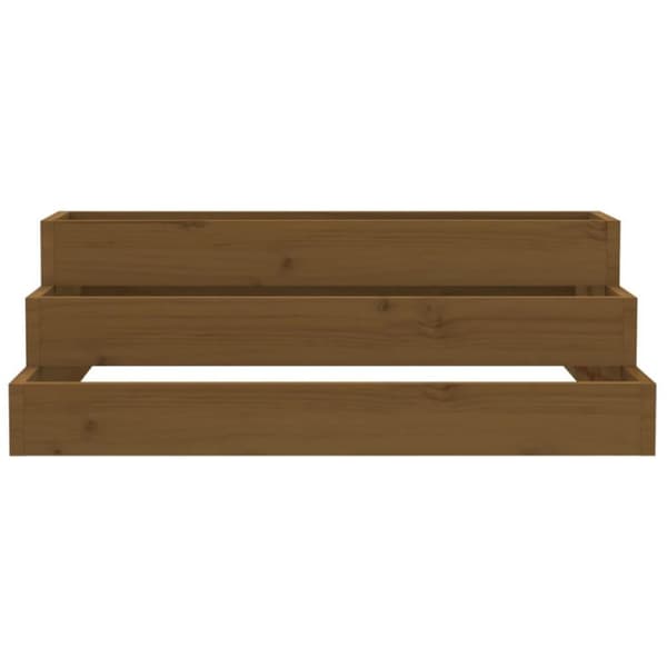vidaXL plantekasse 80x80x27 cm massivt fyrretræ gyldenbrun