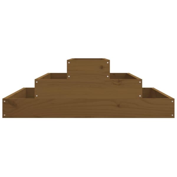 vidaXL plantekasse 80x80x27 cm massivt fyrretræ gyldenbrun