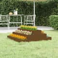 Miniatyrbillede 9 af 9: vidaXL plantekasse 80x80x27 cm massivt fyrretræ gyldenbrun