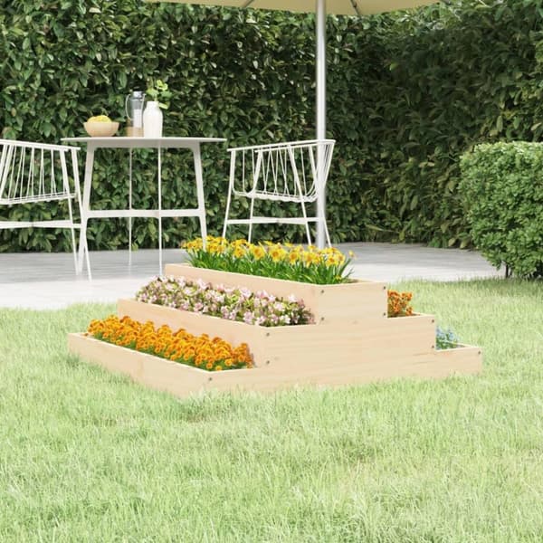 vidaXL plantekasse 80x80x27 cm massivt fyrretræ