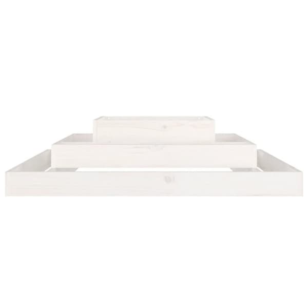 vidaXL plantekasse 110x110x27 cm massivt fyrretræ hvid