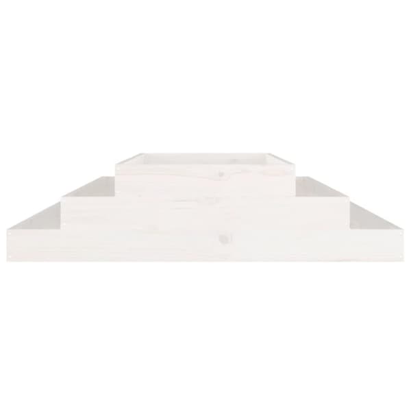 vidaXL plantekasse 110x110x27 cm massivt fyrretræ hvid