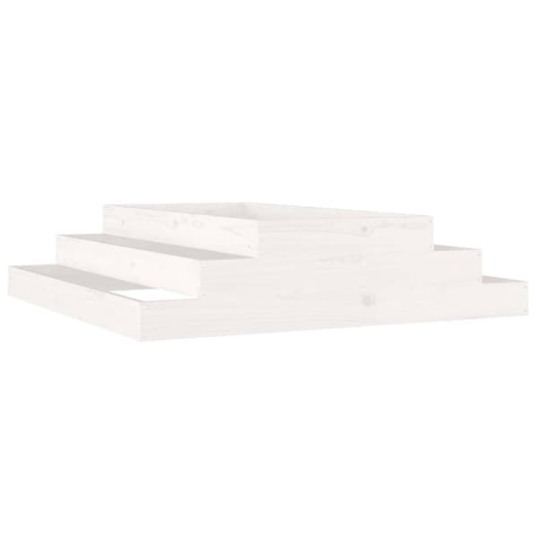 vidaXL plantekasse 110x110x27 cm massivt fyrretræ hvid