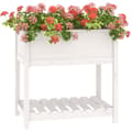 Miniatyrbilde 3 av 9: vidaXL Plantekasse med hylle hvit 82,5x54x81 cm heltre furu