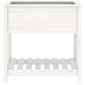 Miniatyrbilde 4 av 9: vidaXL Plantekasse med hylle hvit 82,5x54x81 cm heltre furu