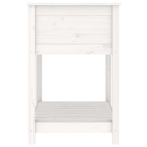 vidaXL Plantekasse med hylle hvit 82,5x54x81 cm heltre furu