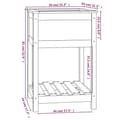 Miniatyrbilde 7 av 9: vidaXL Plantekasse med hylle svart 54x54x81 cm heltre furu
