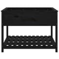 Miniatyrbilde 4 av 9: vidaXL Plantekasse med hylle svart 111,5x111,5x81 cm heltre furu
