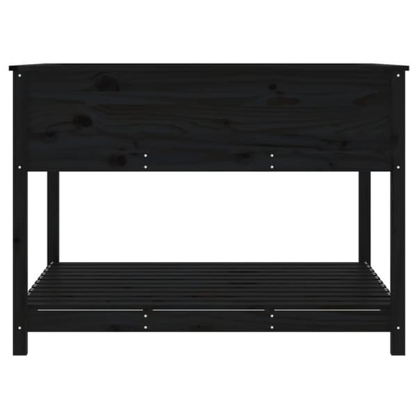 vidaXL Plantekasse med hylle svart 111,5x111,5x81 cm heltre furu