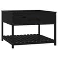 Miniatyrbilde 1 av 9: vidaXL Plantekasse med hylle svart 111,5x111,5x81 cm heltre furu