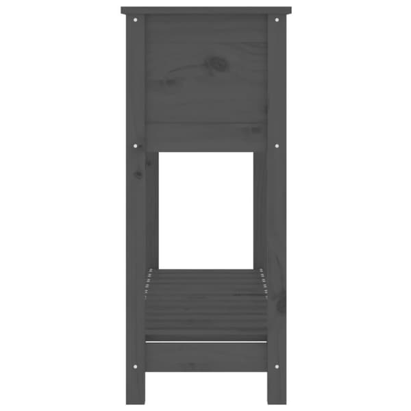 vidaXL Odlingslåda med hylla grå 111,5x34,5x81 cm massiv furu