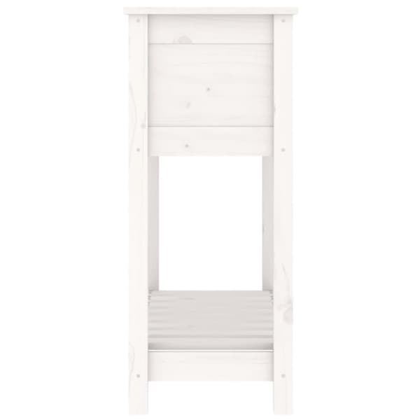 vidaXL Plantekasse med hylle hvit 82,5x34,5x81 cm heltre furu