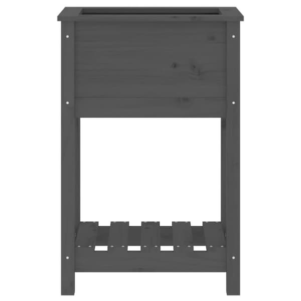 vidaXL Odlingslåda med hylla grå 54x34,5x81 cm massiv furu