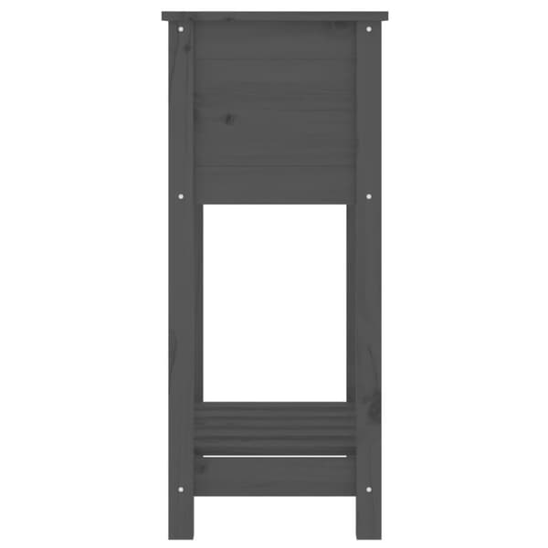 vidaXL Odlingslåda med hylla grå 54x34,5x81 cm massiv furu