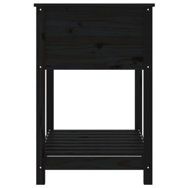 vidaXL Odlingslåda med hylla svart 82,5x54x81 cm massiv furu