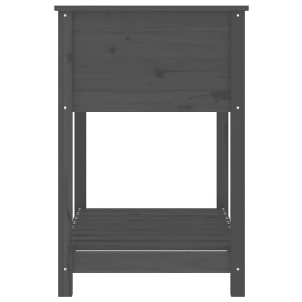 vidaXL Odlingslåda med hylla grå 82,5x54x81 cm massiv furu