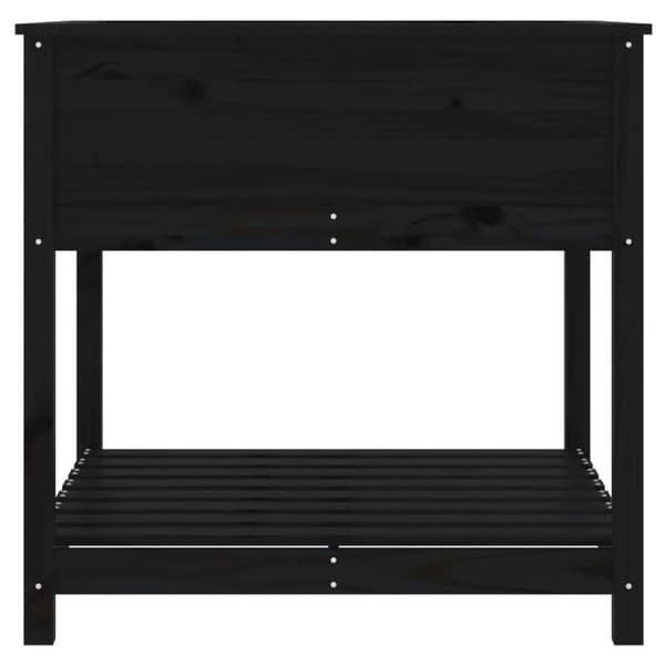 vidaXL Odlingslåda med hylla svart 82,5x82,5x81 cm massiv furu