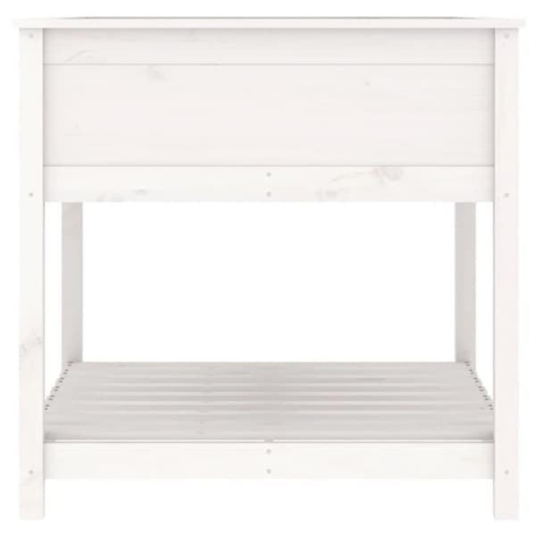 vidaXL Odlingslåda med hylla vit 82,5x82,5x81 cm massiv furu