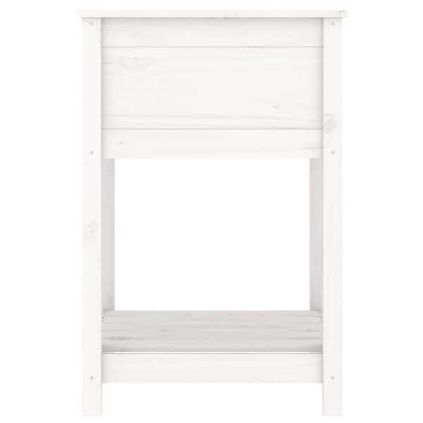 vidaXL Plantekasse med hylle hvit 54x54x81 cm heltre furu