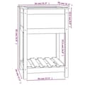 Miniatyrbilde 7 av 9: vidaXL Plantekasse med hylle hvit 54x54x81 cm heltre furu