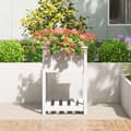 Miniatyrbilde 2 av 9: vidaXL Plantekasse med hylle hvit 54x54x81 cm heltre furu