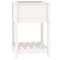 Miniatyrbilde 1 av 9: vidaXL Plantekasse med hylle hvit 54x54x81 cm heltre furu