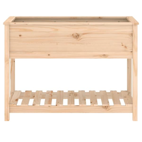 vidaXL Odlingslåda med hylla 111,5x54x81 cm massiv furu