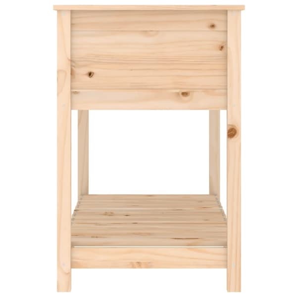 vidaXL Odlingslåda med hylla 111,5x54x81 cm massiv furu