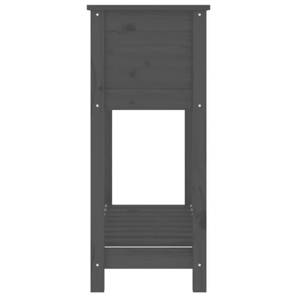 vidaXL plantekasse med hylde 82,5x34,5x81 cm massivt fyrretræ grå