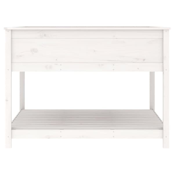 vidaXL Kukkalaatikko hyllyllä valkoinen 111,5x111,5x81 cm täysi mänty